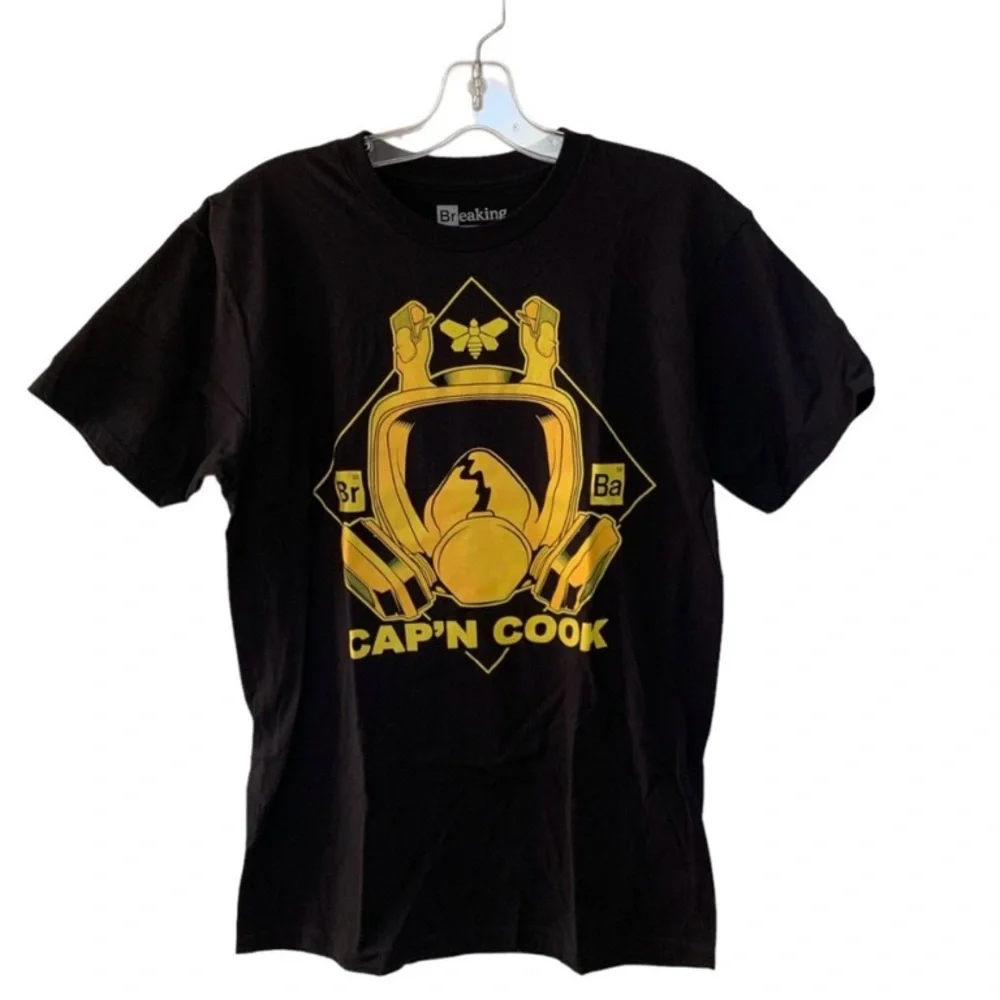 Breaking Bad Cap’n Cook Crewneck Men’s T Shirt Black & Yellow NEW - Picture 8 of 8